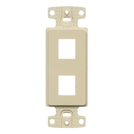 Hubbell Premise Wiring 2 Port Decorator Keystone Frame Plate- Ivory NS612I
